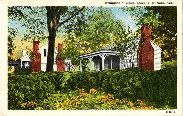 Tuscumbia Alabama Ivy Green Helen Keller Birthplace Vintage Postcard 1941
