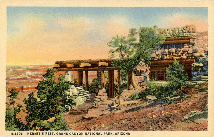 Grand Canyon National Park Hermit's Rest - Vintage Arizona Postcard (unused)