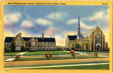 Dallas Texas Highland Park Presbyterian Church Vintage Postcard - Vintage Postcard Boutique