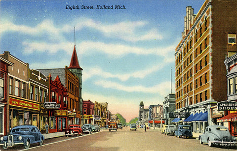 Holland Michigan Downtown Eighth Street Vintage Postcard (unused) - Vintage Postcard Boutique