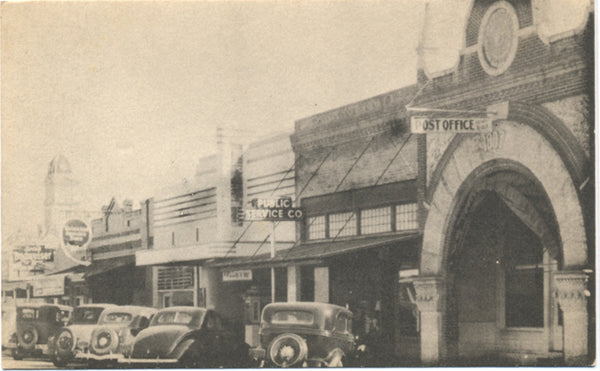 Hondo Texas Street Scene Post Office Vintage Postcard 1942 - Vintage Postcard Boutique