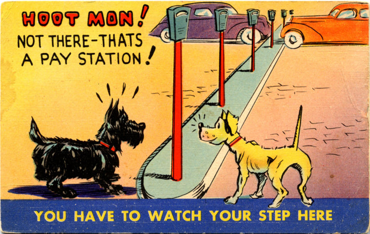 Scottish Terrier and Dog Friend Comic Postcard – Scottie (unused) - Vintage Postcard Boutique