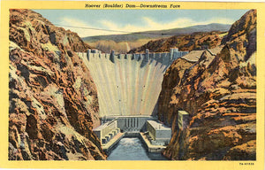 Hoover Boulder Dam Nevada Downstream Face Vintage Postcard (unused) - Vintage Postcard Boutique