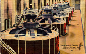 Lake Mead Hoover Boulder Dam Generators Nevada Vintage Postcard (unused)