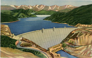 Hungry Horse Dam Montana Vintage Postcard 1954