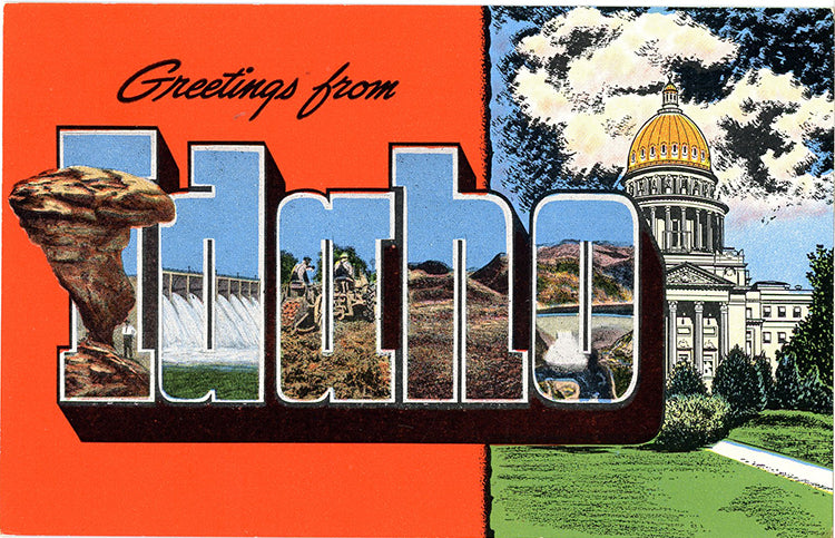 Idaho Large Letter Vintage Postcard (unused)