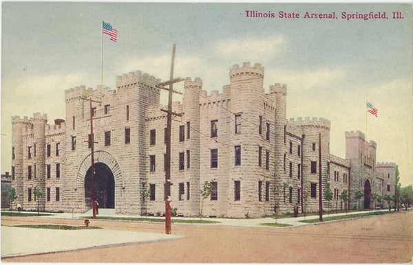 Illinois State Arsenal Springfield Vintage Postcard circa 1910 (unused) - Vintage Postcard Boutique