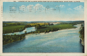 Illinois River from Starved Rock State Park Vintage Postcard - Vintage Postcard Boutique