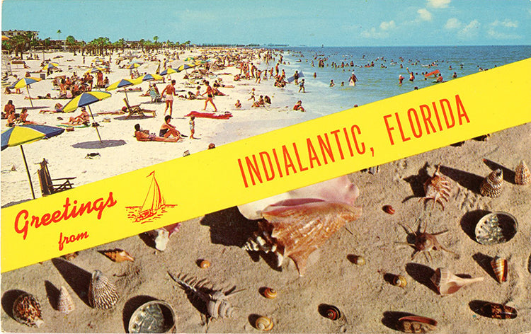 Indialantic Florida Beach & Sea Shells Vintage Postcard 1965 (unused) - Vintage Postcard Boutique