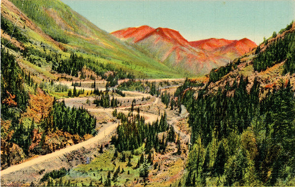 Ironton Loops & Red Mountains Million Dollar Highway Vintage Colorado Postcard (unused)