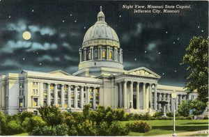 Jefferson City Missouri State Capitol Night View Vintage Postcard (unused) - Vintage Postcard Boutique