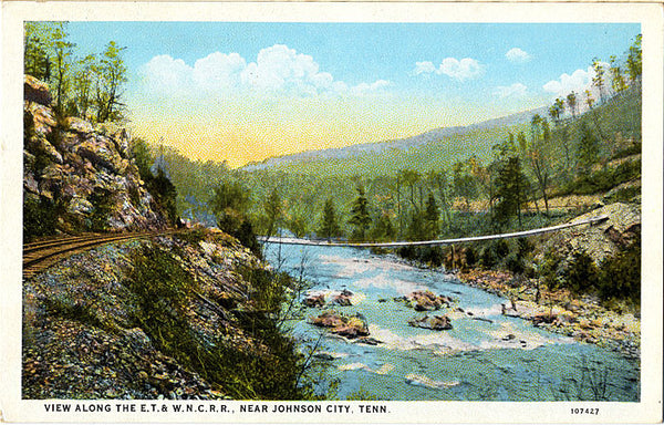 Johnson City Tennessee E.T. and W.N.C. Railroad Vintage Postcard (unused) - Vintage Postcard Boutique