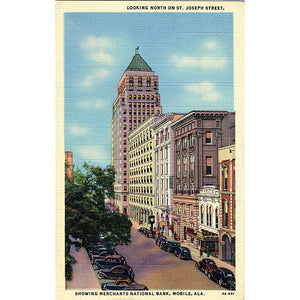 Mobile Alabama St. Joseph Street Merchants National Bank Vintage Postcard (unused) - Vintage Postcard Boutique