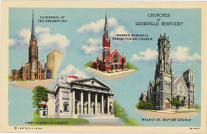 Louisville Kentucky Churches Vintage Postcard (unused) - Vintage Postcard Boutique