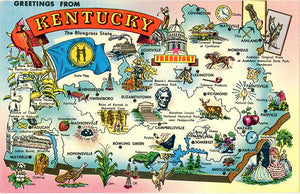 Kentucky State Map Vintage Postcard 1973 - Vintage Postcard Boutique