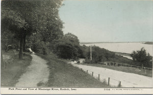 Keokuk Iowa Park Point and View Mississippi River Vintage Postcard (unused) - Vintage Postcard Boutique