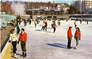 Kiamesha Lake Resort New York Concord Hotel Ice Skating Vintage Postcard (unused) - Vintage Postcard Boutique