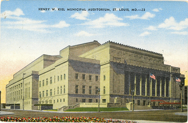 St. Louis Missouri Kiel Auditorium Downtown Vintage Postcard (unused)