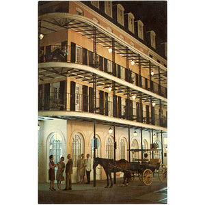 New Orleans Louisiana Lace Balconies at Night French Quarter Vintage Postcard 1950s (unused)
