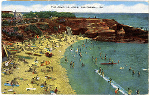 La Jolla Cove Beach San Diego California Vintage Postcard (unused)