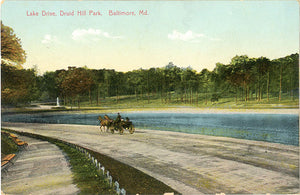 Baltimore Maryland Lake Drive Druid Hill Park Vintage Postcard 1909 - Vintage Postcard Boutique