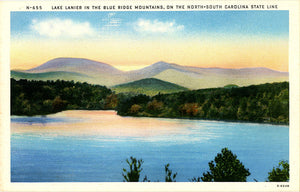 Lake Lanier in Blue Ridge Mountains North South Carolina State Line Vintage Postcard (unused) - Vintage Postcard Boutique