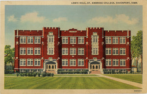 Ambrose College Lewis Hall Davenport Iowa Vintage Postcard (unused) - Vintage Postcard Boutique