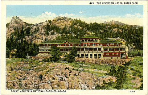 Estes Park Lewiston Hotel Rocky Mountain National Park Vintage Colorado Postcard (unused)