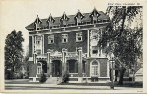 Litchfield Illinois Elks' Club Vintage Postcard (unused) - Vintage Postcard Boutique