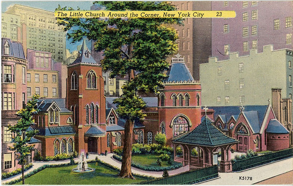New York City Little Church Around the Corner NYC Vintage Postcard  (unused) - Vintage Postcard Boutique