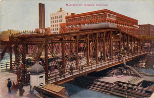 Chicago Illinois Madison Street Bridge Vintage Postcard 1912 - Vintage Postcard Boutique
