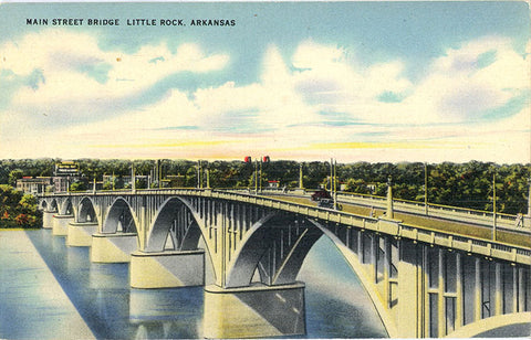 Little Rock Arkansas Main Street Bridge Vintage Postcard (unused) - Vintage Postcard Boutique