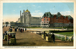 Atlantic City New Jersey Marlborough-Blenheim Hotel  Rolling Chairs Vintage Postcard circa 1915 (unused) - Vintage Postcard Boutique