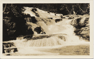 Glacier National Park Montana McDonald Creek Falls RPPC Vintage Postcard 1930s (unused) - Vintage Postcard Boutique