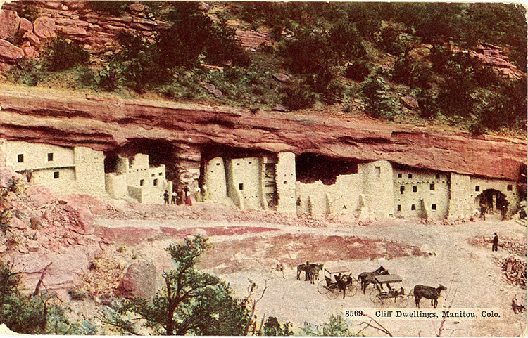 Manitou Colorado Cliff Dwellings  Ancestral Puebloans Indians Vintage Postcard 1912