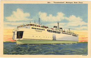 Michigan State Ferry Vacationland Vintage Postcard 1953 - Vintage Postcard Boutique
