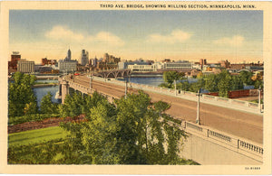 Minneapolis Minnesota Third Avenue Bridge Milling Section Vintage Postcard - Vintage Postcard Boutique