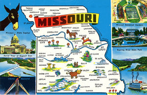 Missouri State Map Vintage Postcard (unused)