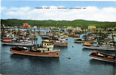 Monterey California Fishing Fleet Fisherman's Wharf Vintage Postcard (unused)