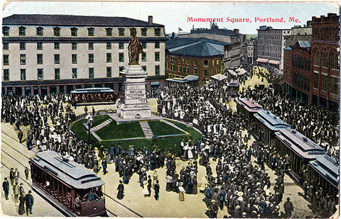 Portland Maine Monument Square Vintage Postcard 1912 - Vintage Postcard Boutique