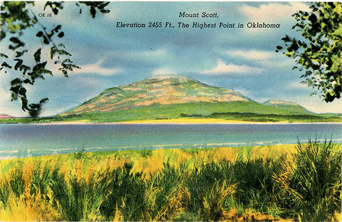 Mount Scott Wichita Mountain Range Oklahoma Postcard 1930s (unused) - Vintage Postcard Boutique