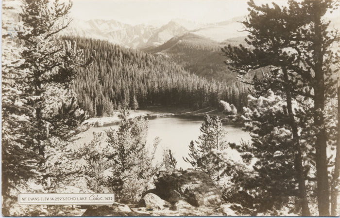 Mt. Evans Echo Lake Rocky Mountains Colorado RPPC Vintage Postcard 1949 - Vintage Postcard Boutique