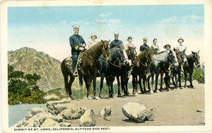 Mt. Lowe California Summit – People on Horseback Vintage Postcard circa 1920s (unused)