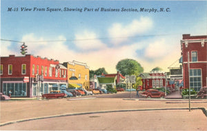 Murphy North Carolina Vintage Postcard Main Street Square (unused) - Vintage Postcard Boutique