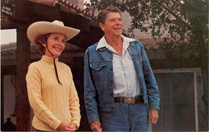 President Ronald Reagan & First Lady Nancy at California Ranch Vintage Postcard 1981 (unused) - Vintage Postcard Boutique