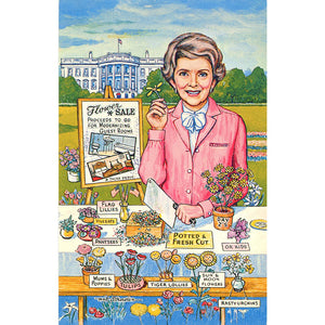 Nancy Reagan Flower Sale Satirical Comic Vintage Postcard (unused) - Vintage Postcard Boutique