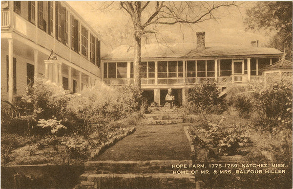 Natchez Mississippi – Historic Hope Farm Vintage Postcard (unused)