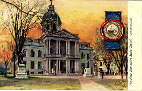 New Hampshire State Capitol Concord Vintage Postcard circa 1910 (unused)