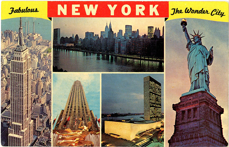 New York City Wonder City NYC Multi View Vintage Postcard circa 1950s (unused)
