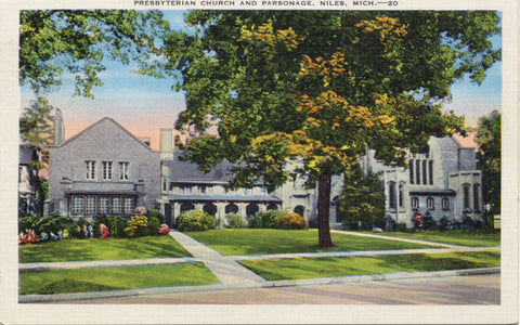 Niles Michigan Presbyterian Church Vintage Postcard 1939 - Vintage Postcard Boutique